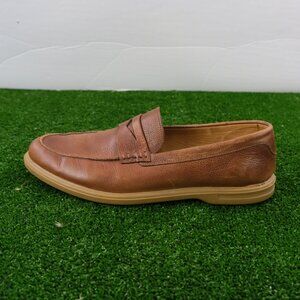 NEW MENS PETER MILLAR EXCURSIONIST PENNY LOAFER SHOES, 10 PEBBLED LEATHER